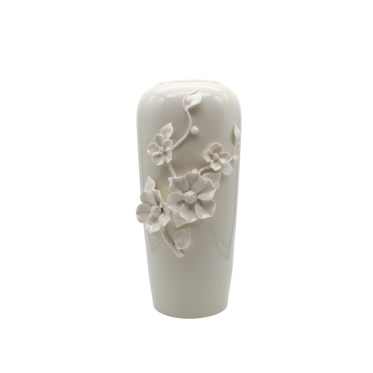 12 Leaf Laser Cut White Covered Jar-LG