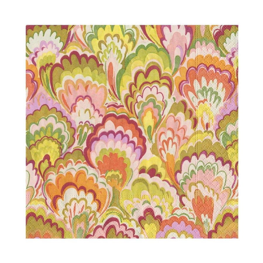 Napkin Luncheon Marbled Ceramica Raspberry