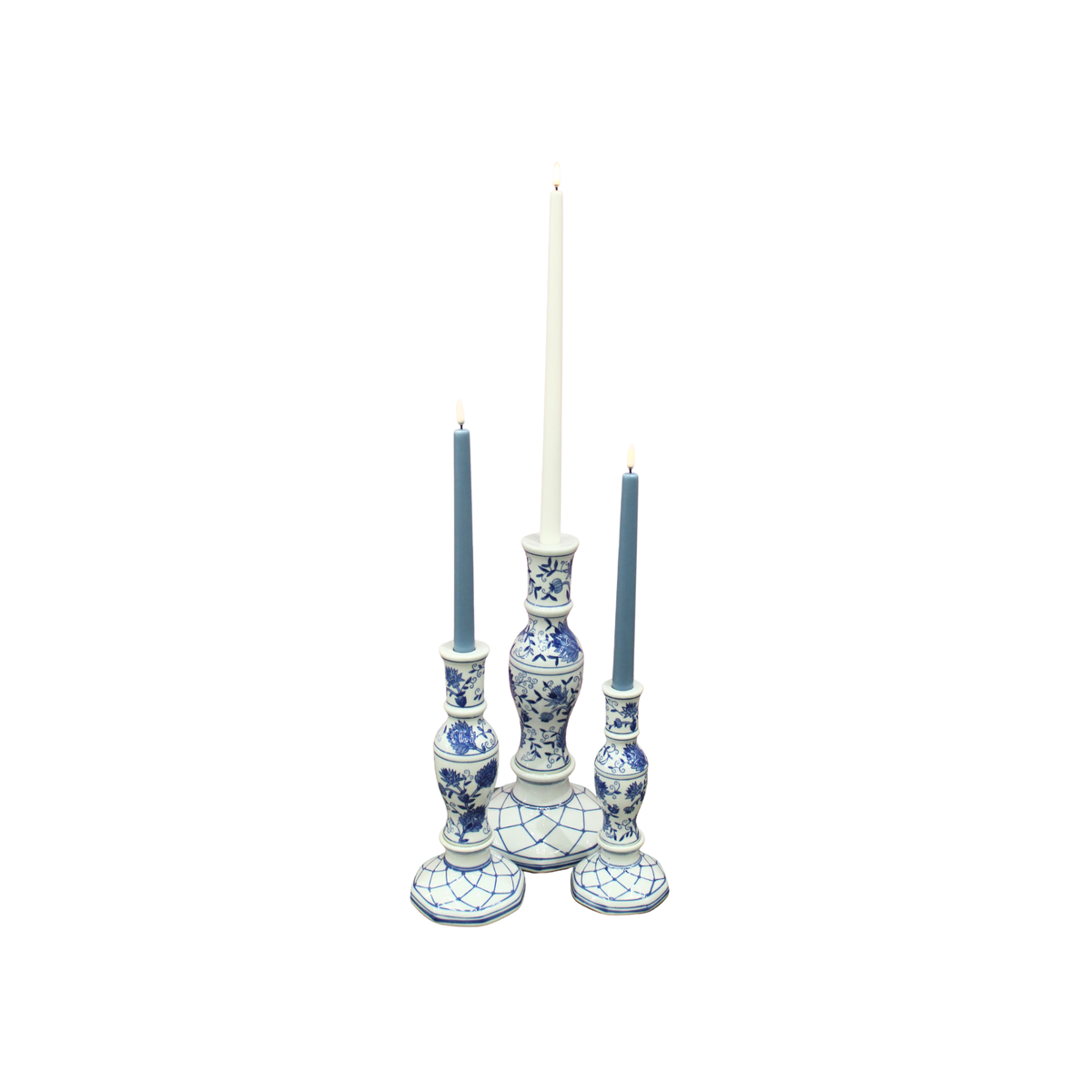 Blue & White Chinoiserie Taper
