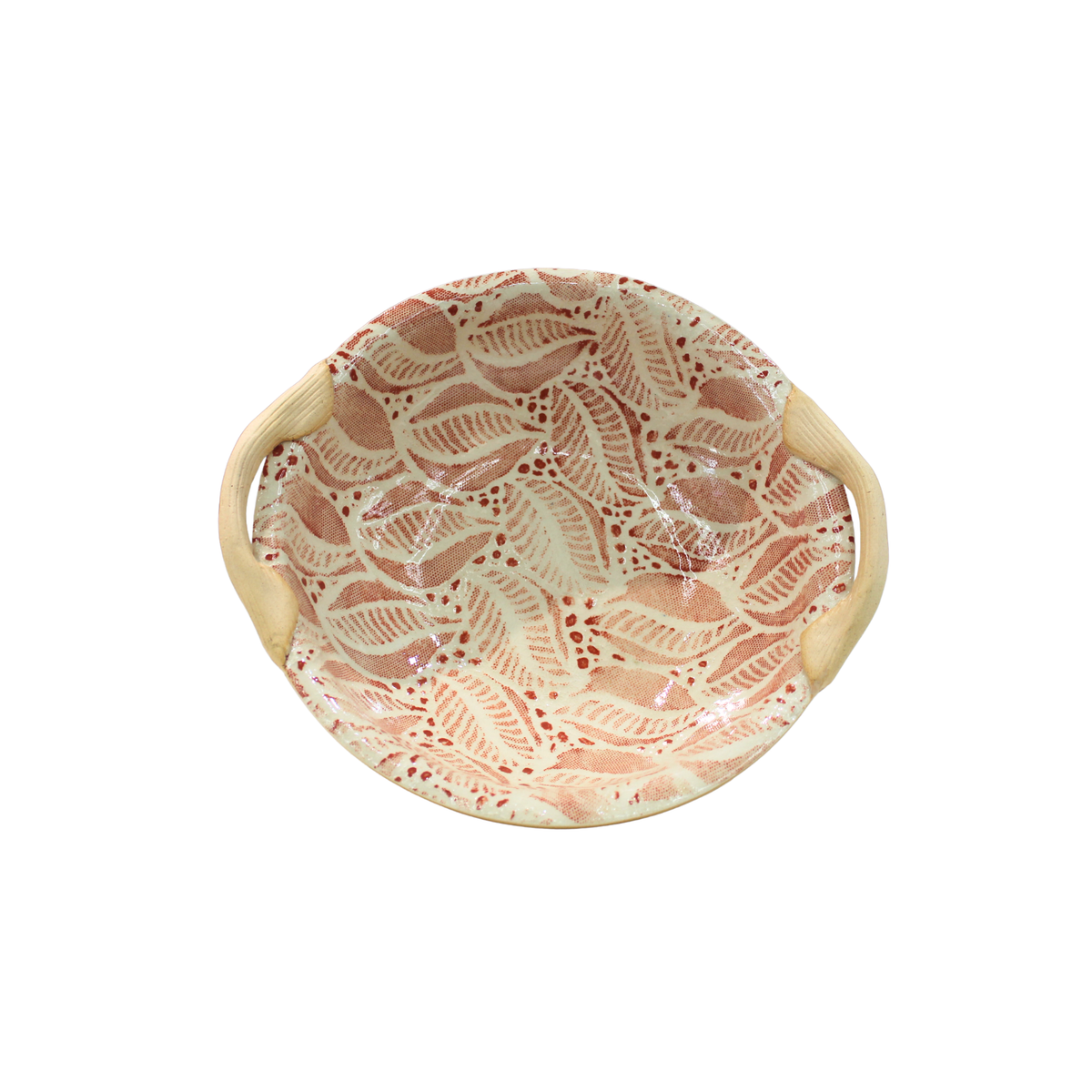 9" Veg Bowl W/Handles Tahiti Poppy
