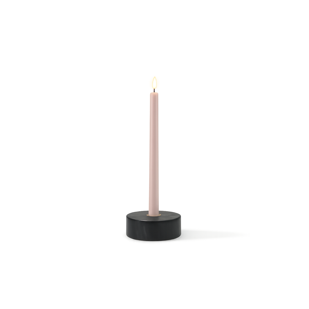 Marble Base Candleholder, Black, 3.9x1.4"