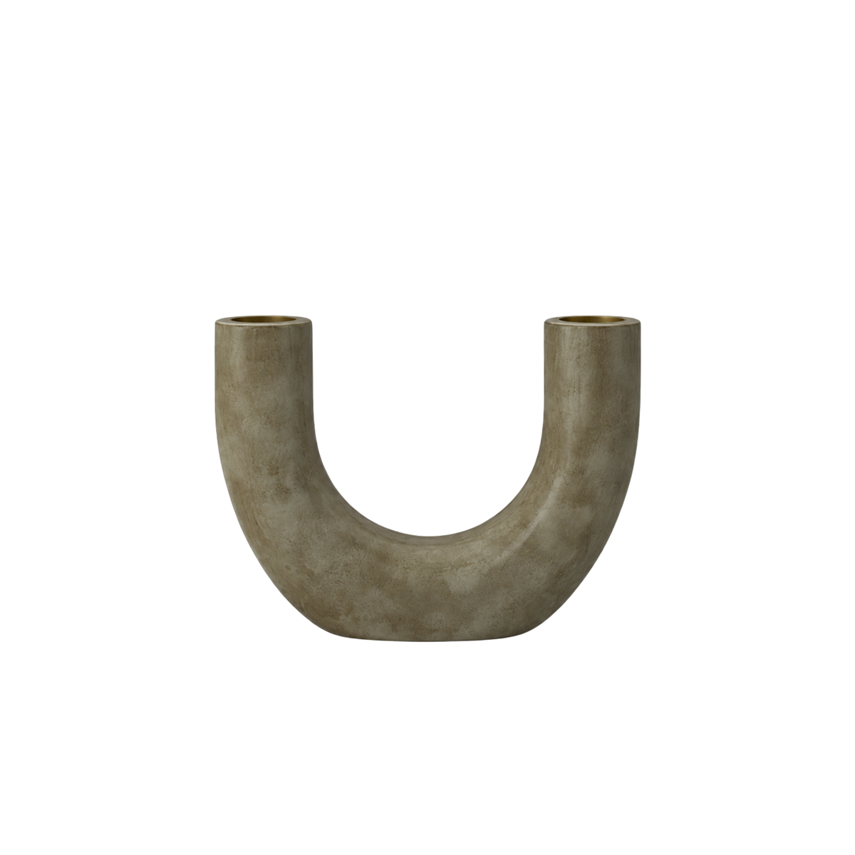 Marble Double Candleholder, Desert Beige, 6.9 x 3.9