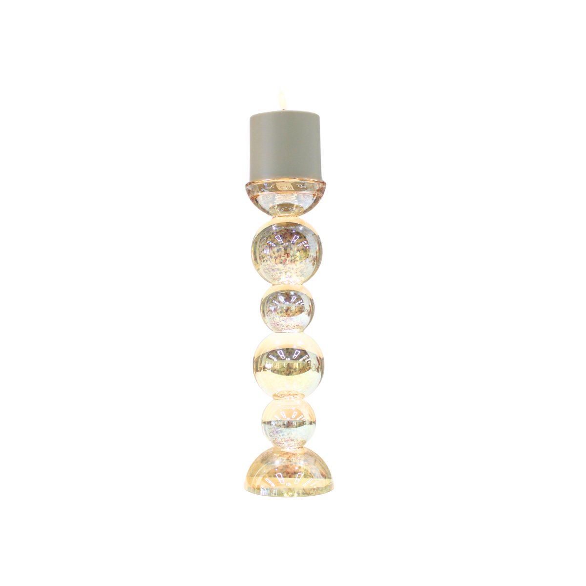13" Bubble Crystal Candle Holder