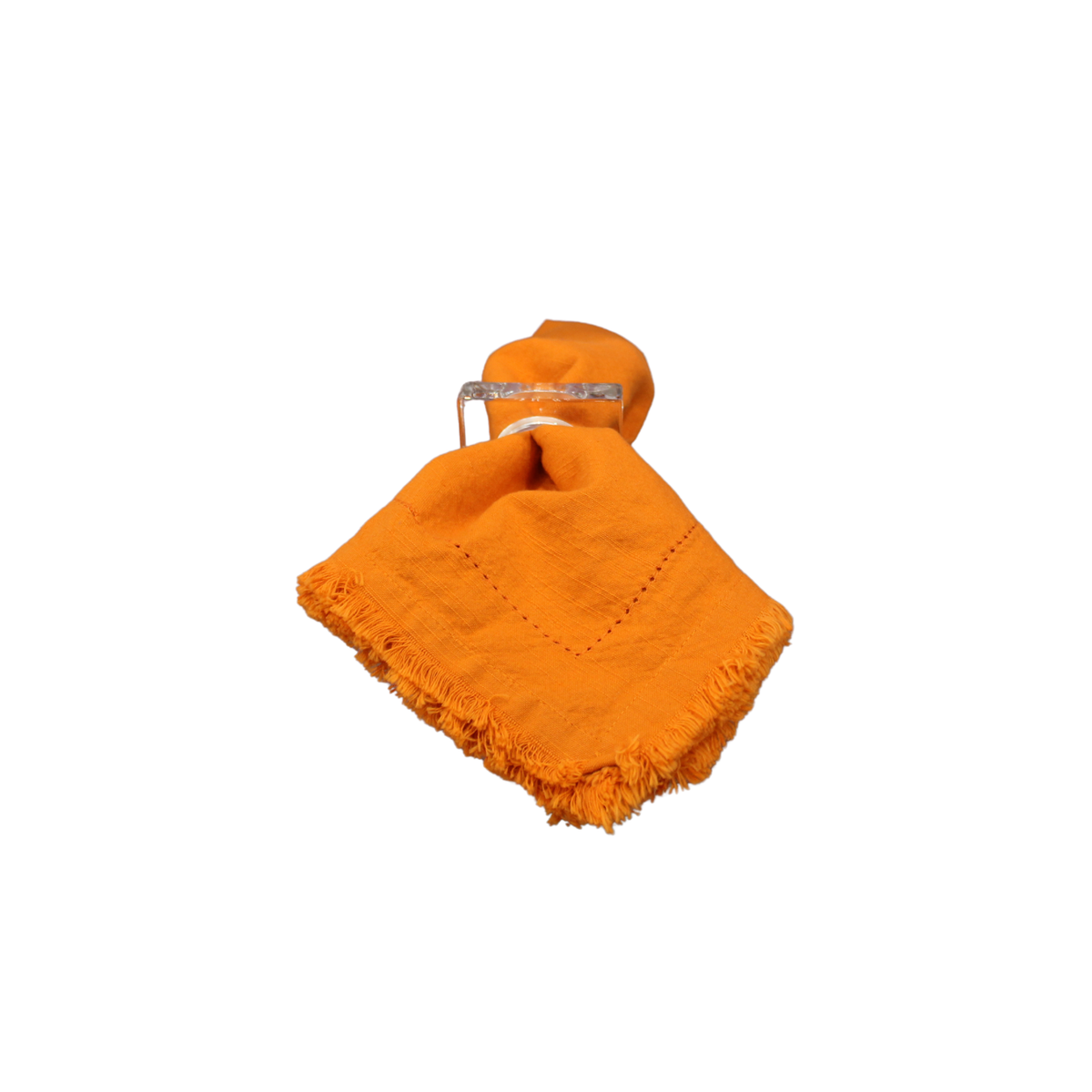 Stonewashed Fringe-Orange Napkin