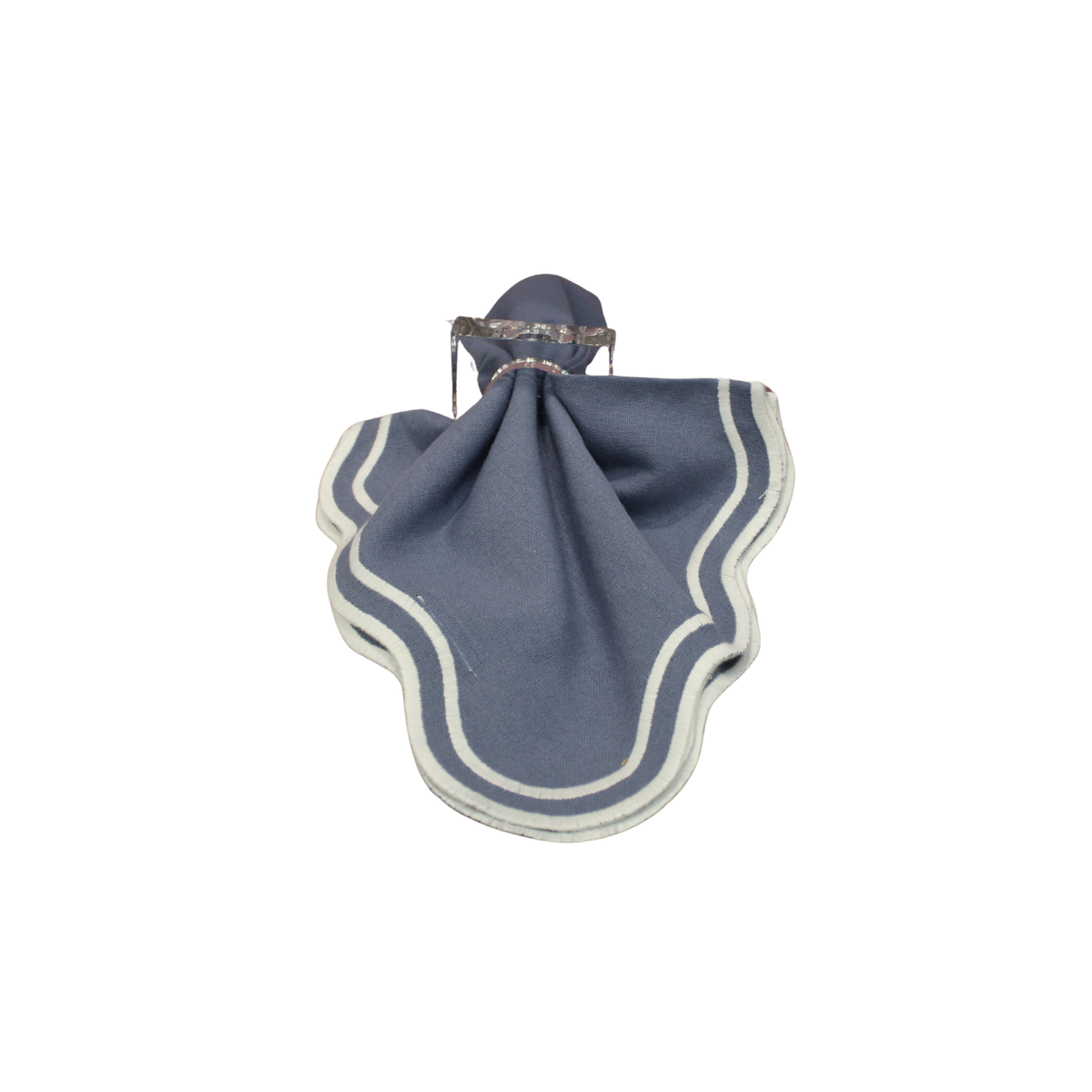 Wavy Lane-Blue Embroidered Napkin