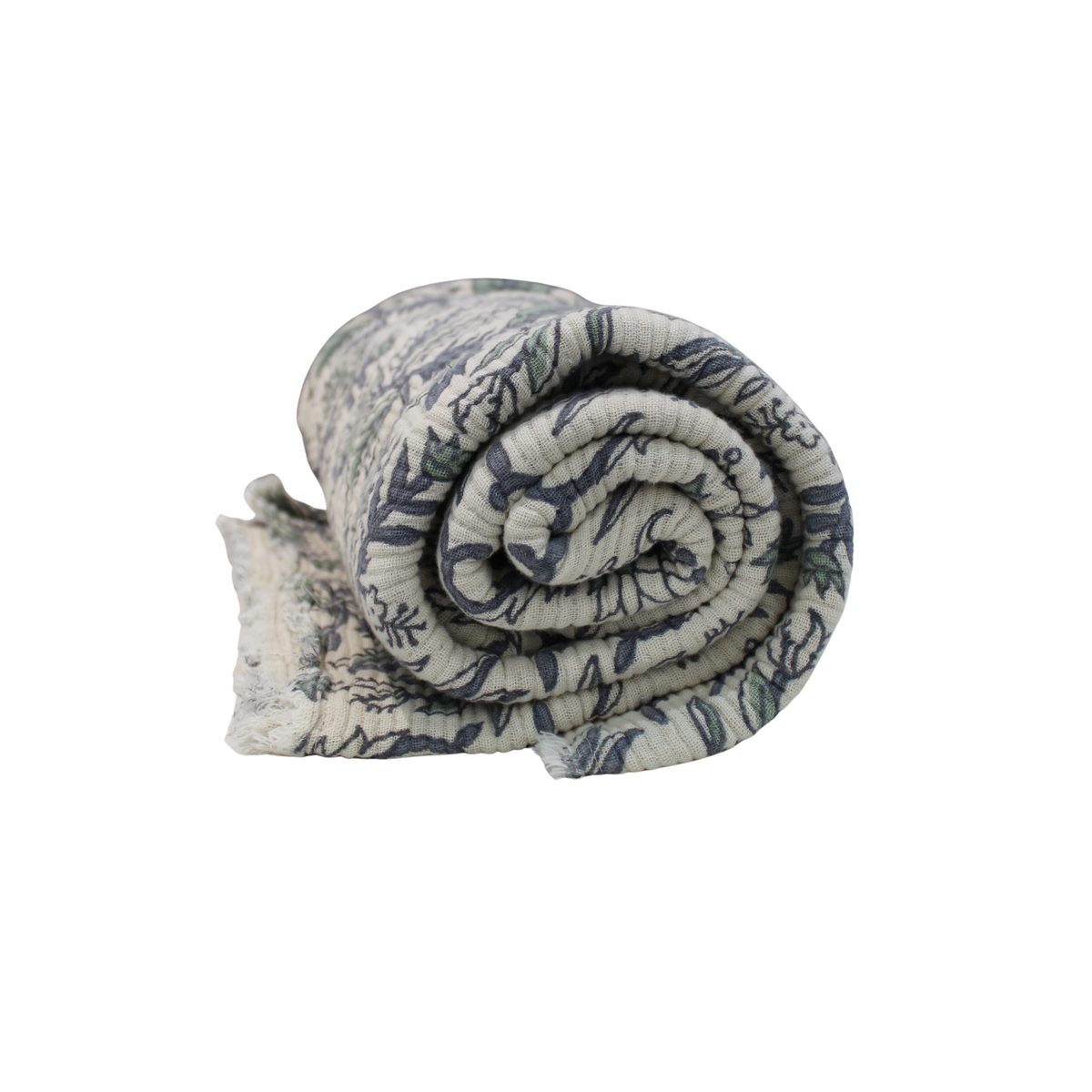 Cornflower Botanical Print Cotton Throw