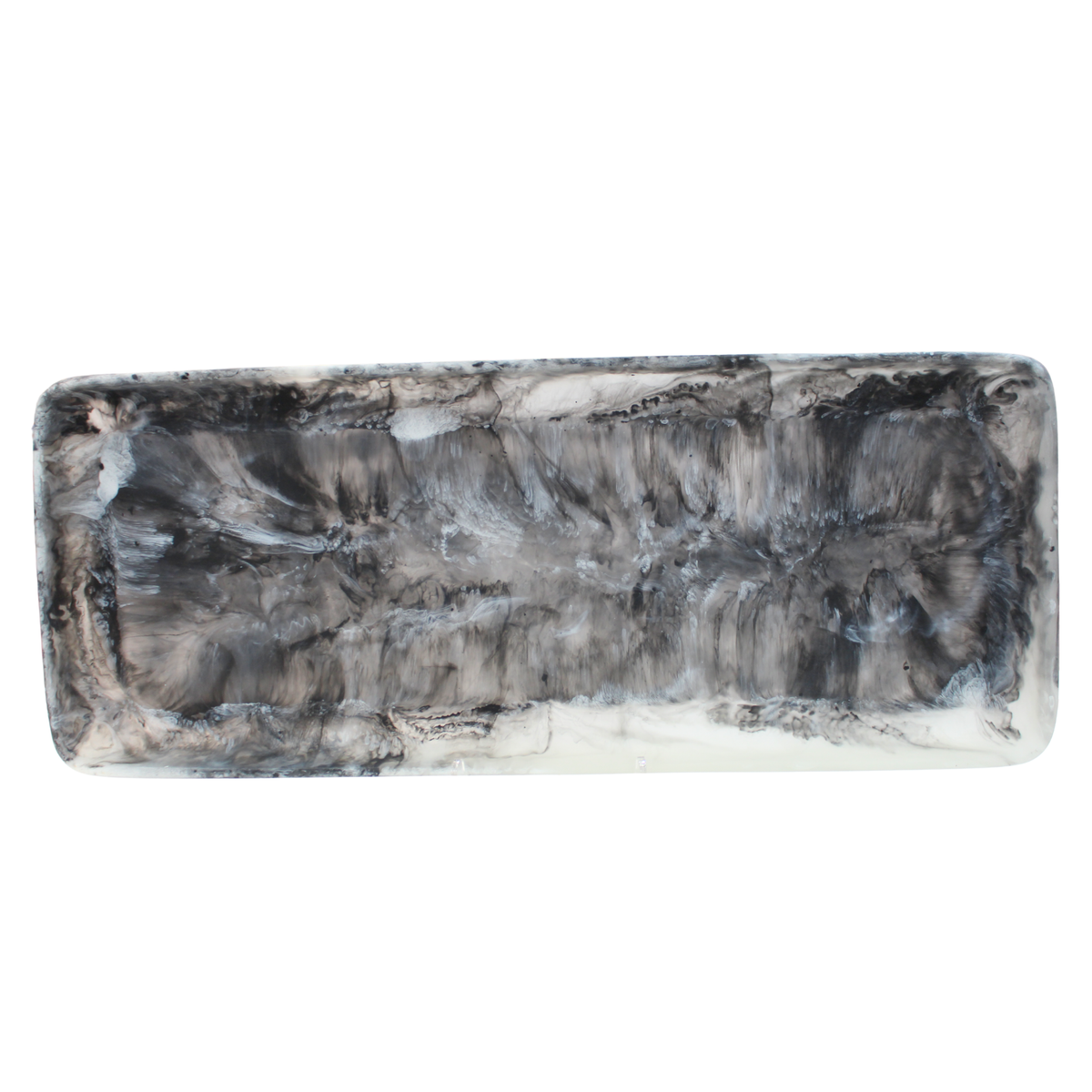 Rectangular Tray Small - Black Swirl