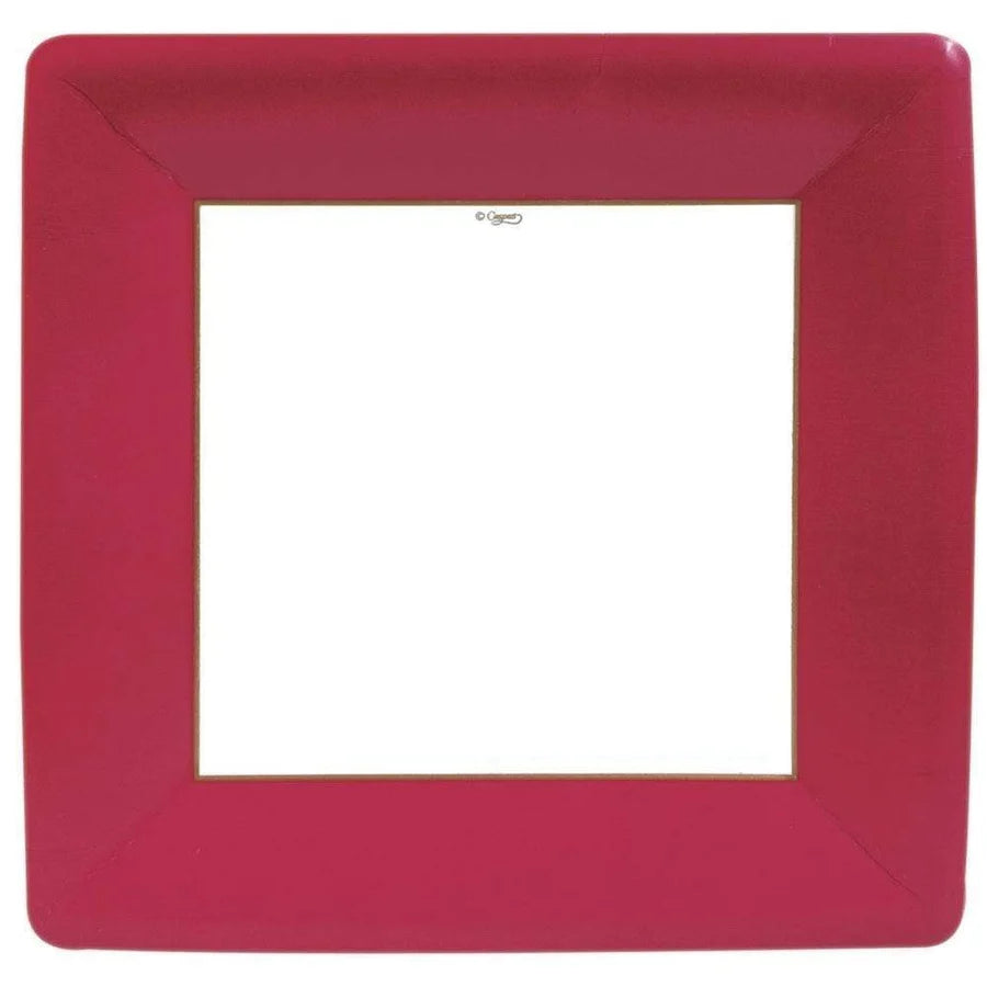 Grosgrain Red Sq Dinner plate