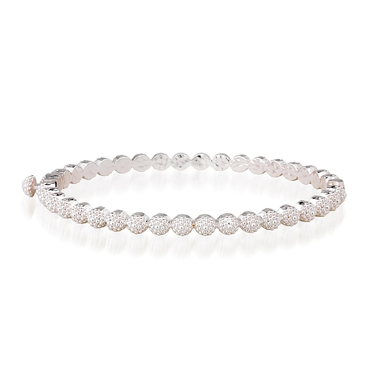Berry Eternity Petite Hinged Bangle S/M Silver