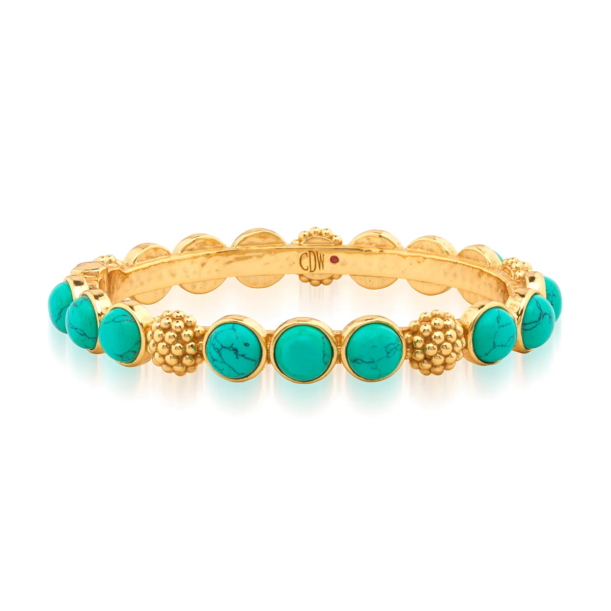 Berry Gem Hinged Bangle Turquoise