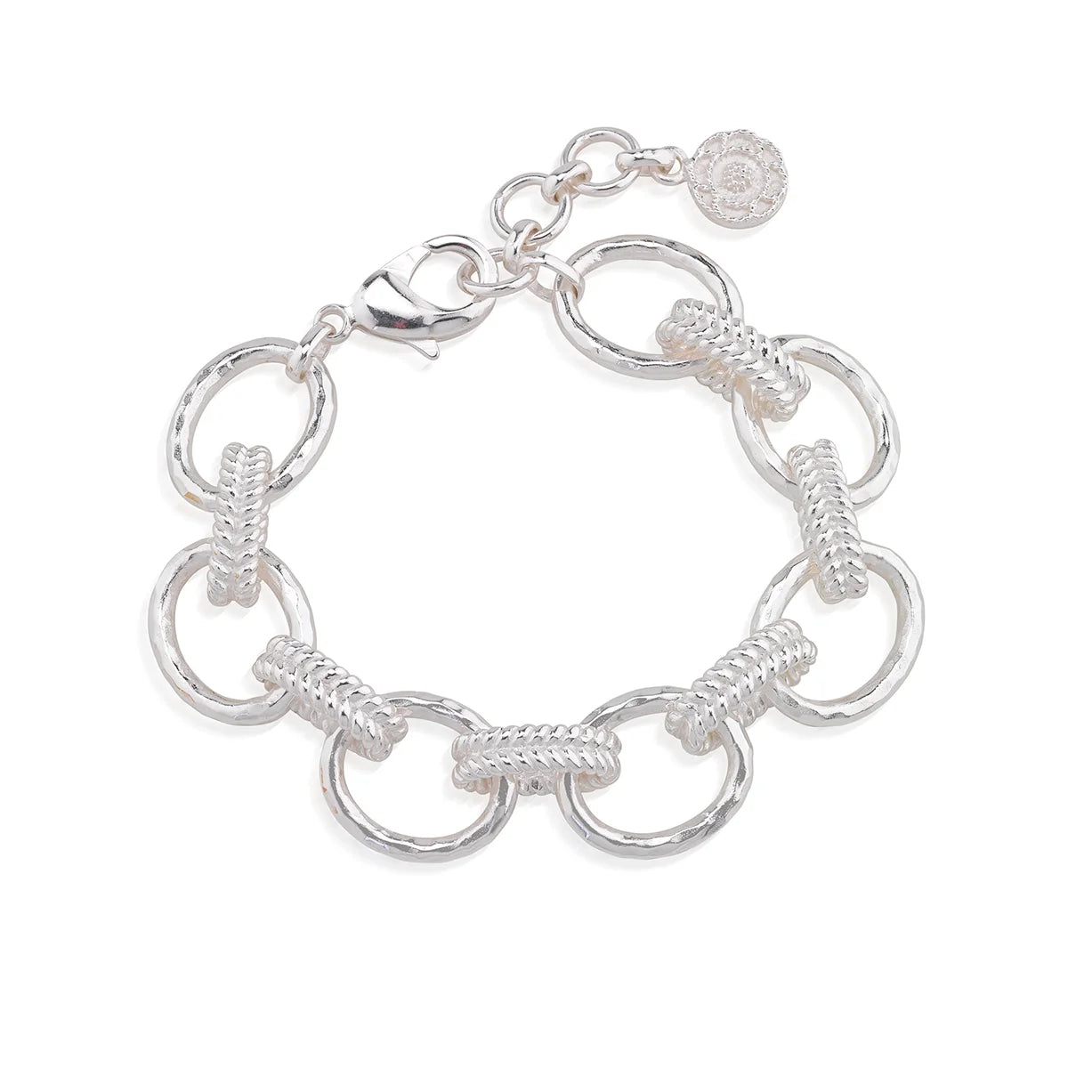 Cleopatra Regal Link Bracelet 7"+ 1.5 Silver