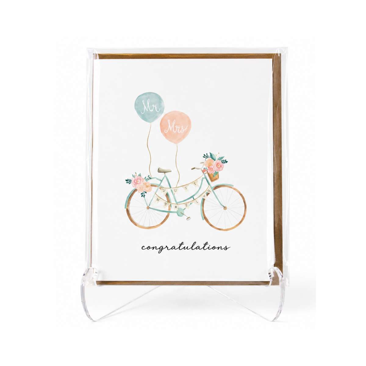 Congratulations Just Married - Greeting Card