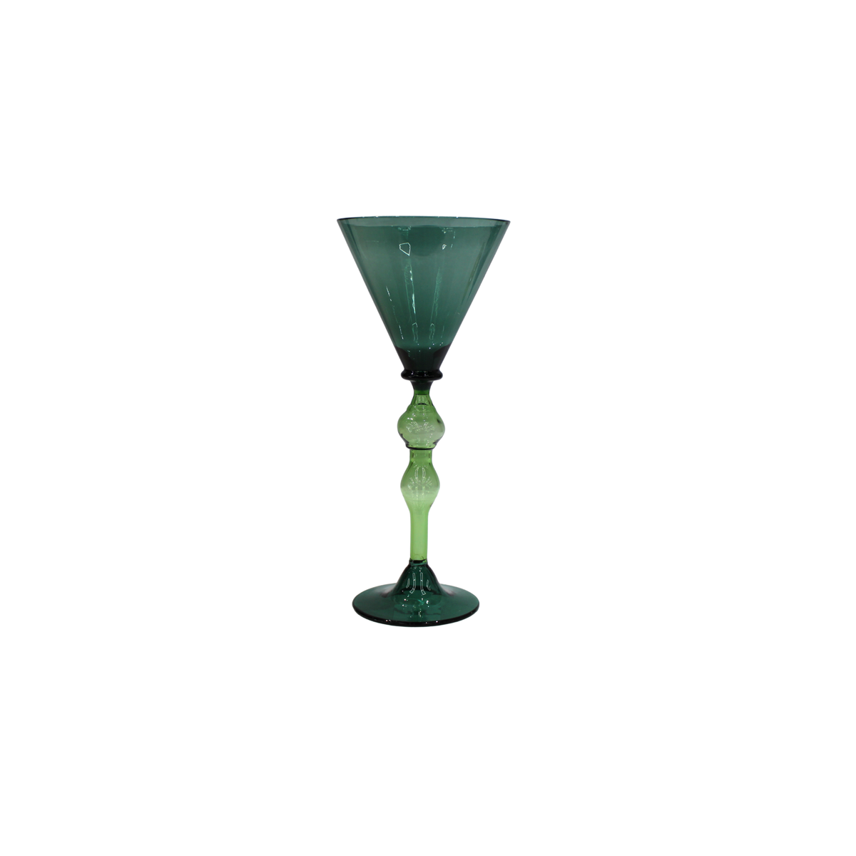 Glass Wine Conicle Turquoise