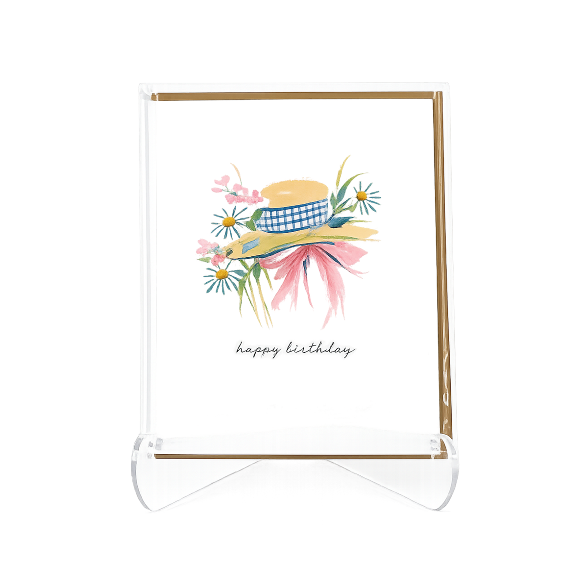 Happy Birthday Daisy Hat - Greeting Card