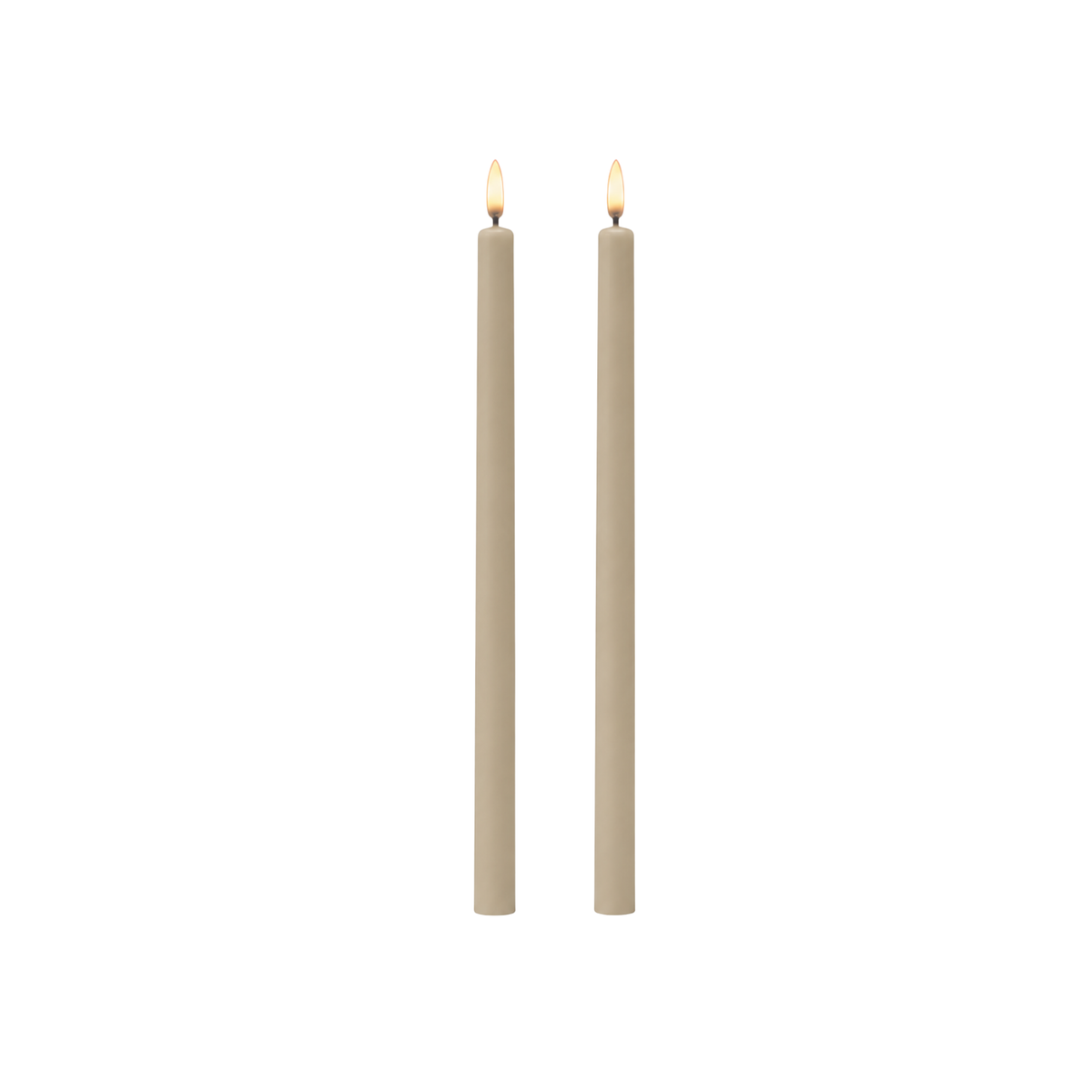 LED Tall Taper Candle, Sandstone, Smooth, 0.9x21.7"