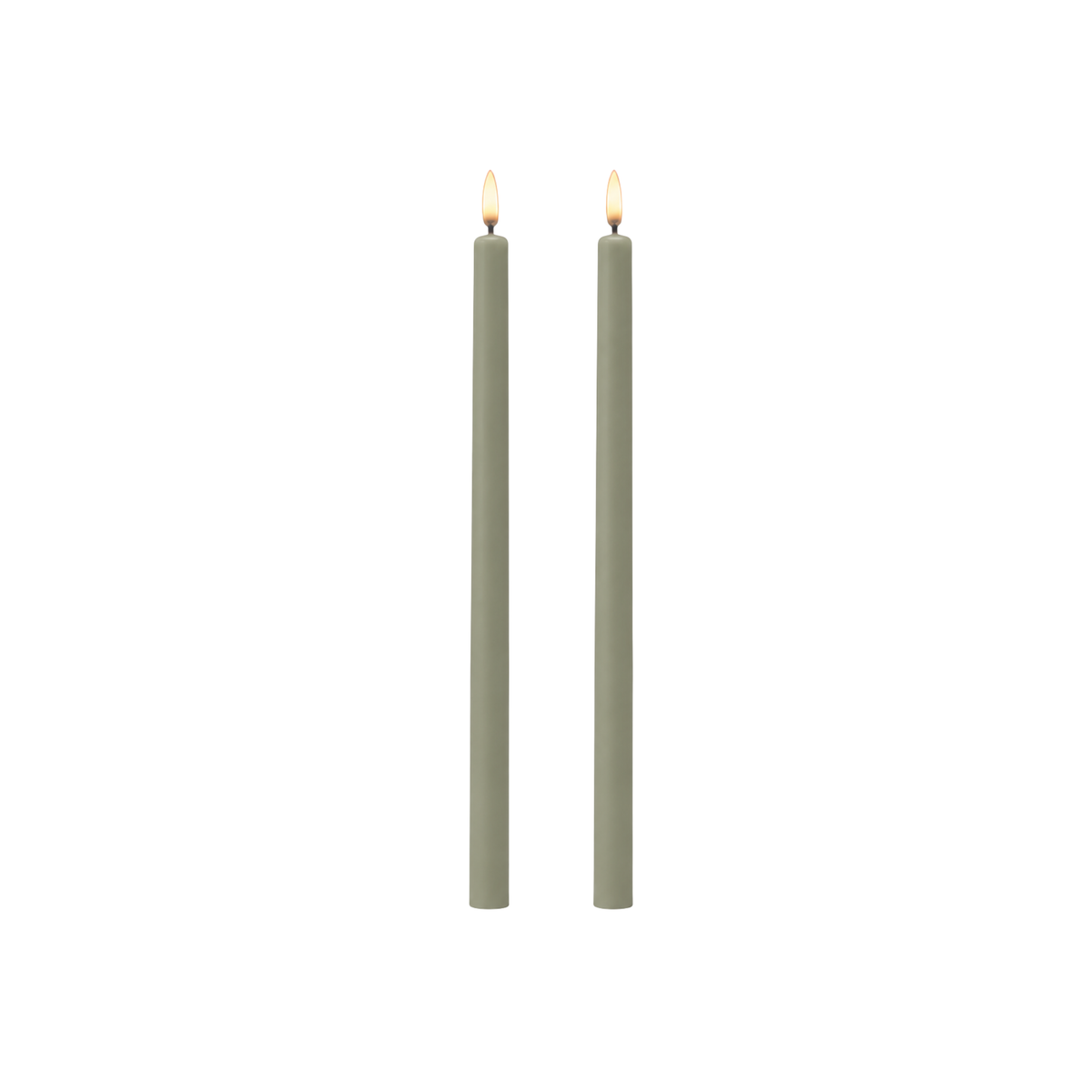 LED Taper Candles, Dusty Green