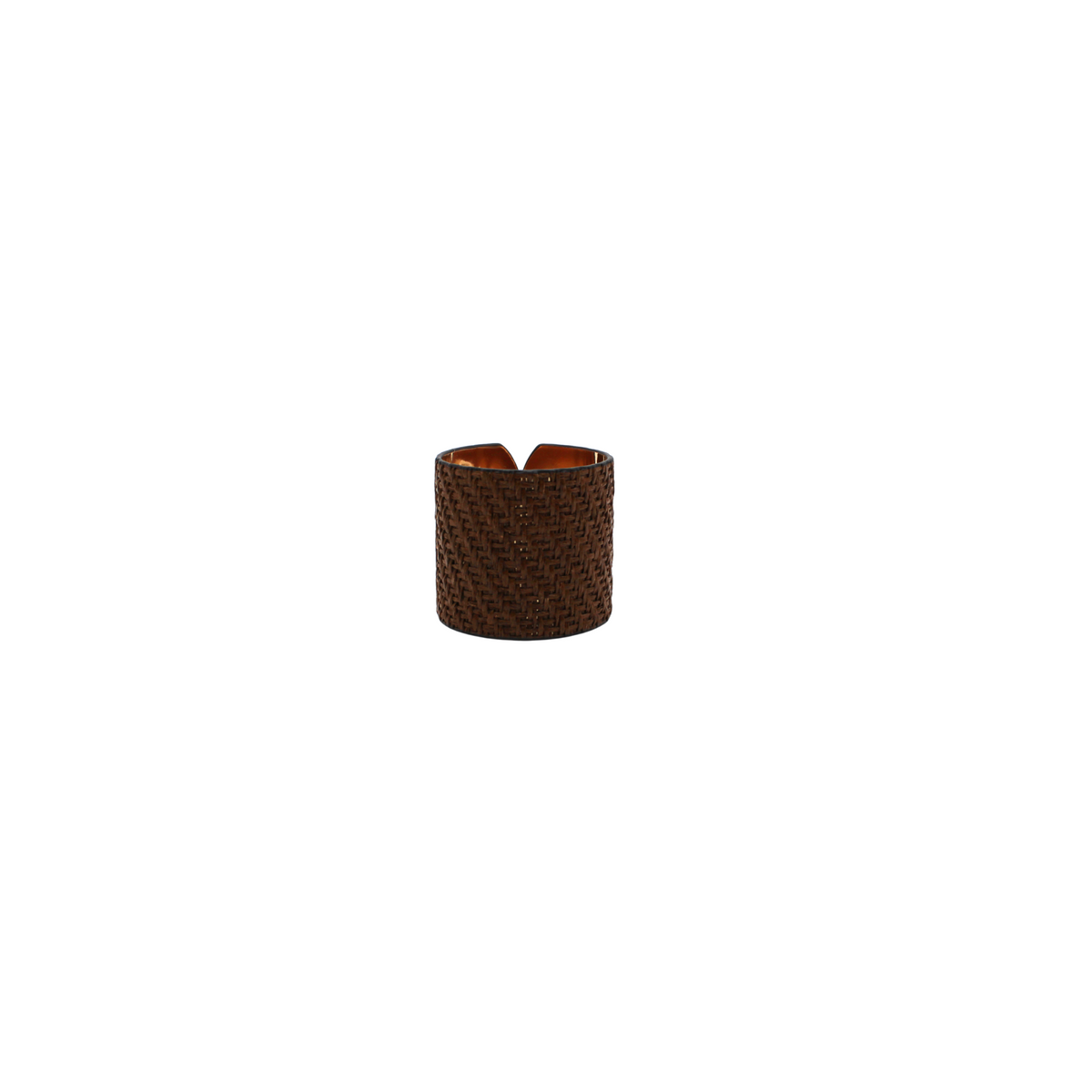 Lacquered Wicker; Dark Natural Napkin Ring
