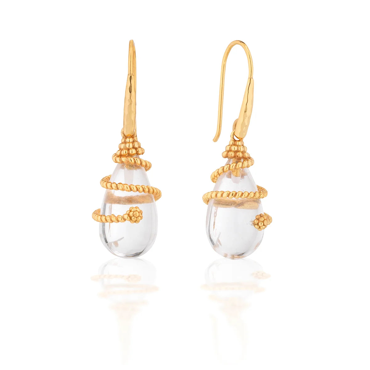 Lily Drop Earrings - Clear Quartz
