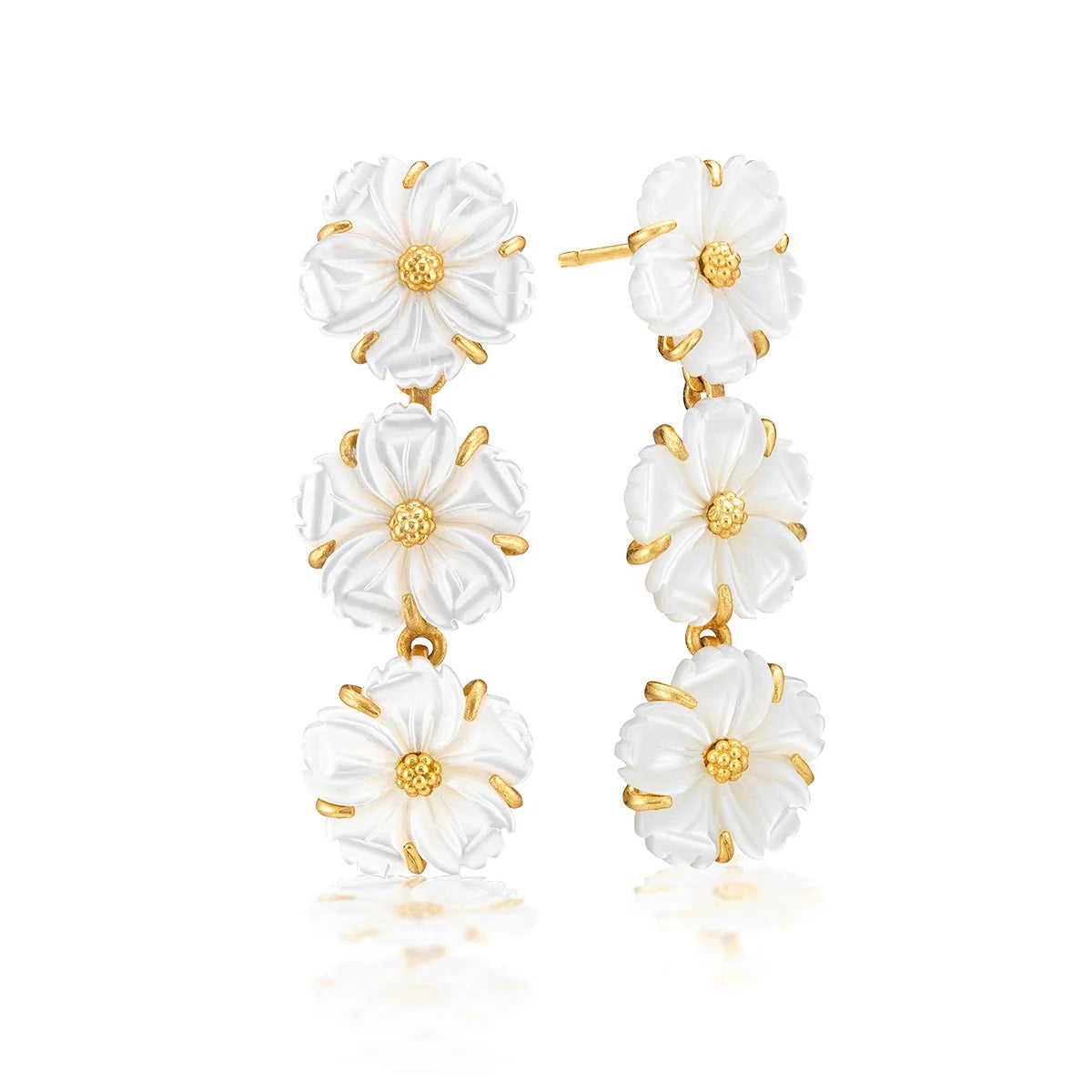Mermaid Garden Petite Linear Earrings Mother of Pearl