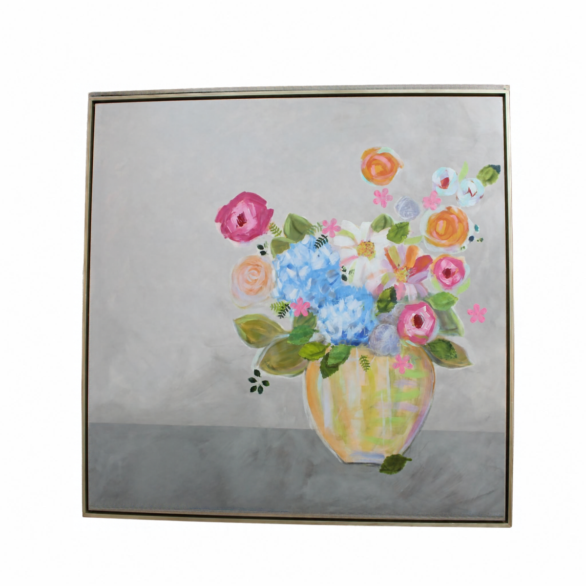 Susie White 48x48 Flower in Vase Art