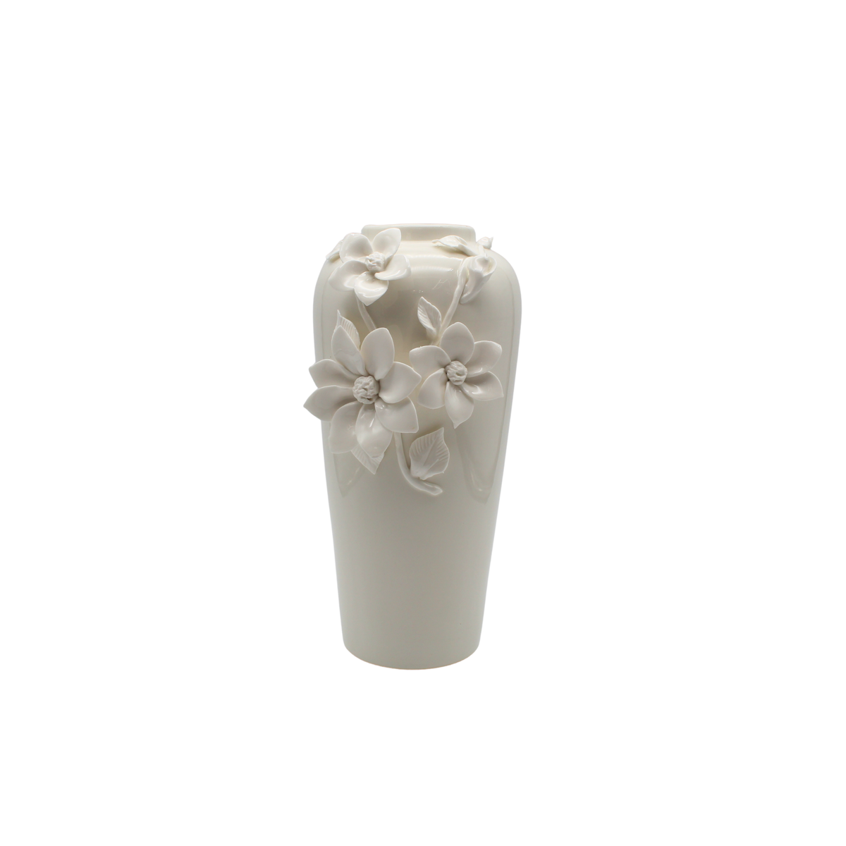 12 Leaf Laser Cut White Covered Jar-SM