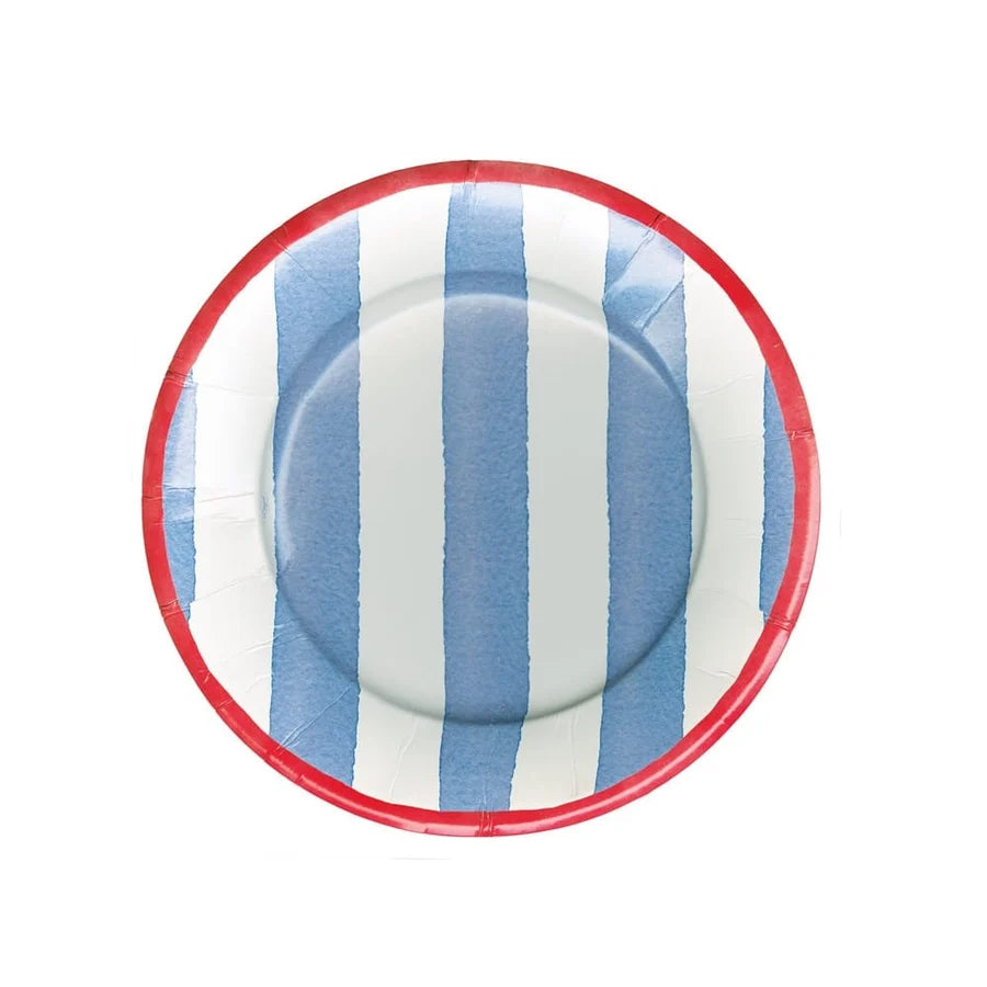 Cafe Stripe Blue/Red S/D Plate