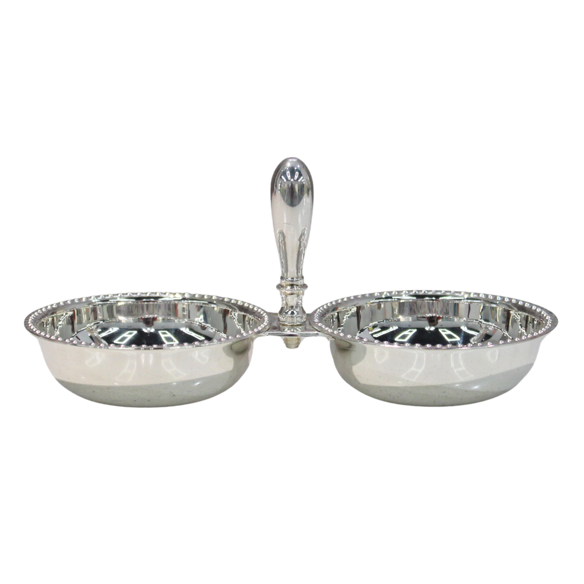 Silver Two Section Tidbit/Condiment Serving Dish