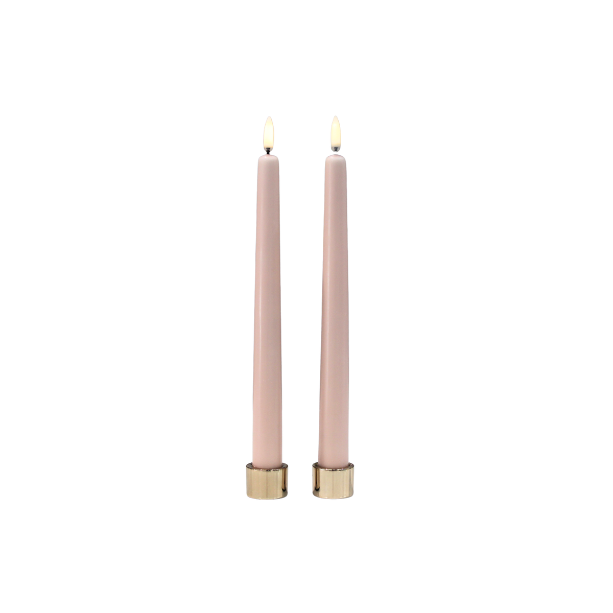 LED Slim Taper Candle, Rose Powder, Smooth,2-pack,0,9 x 12,6"