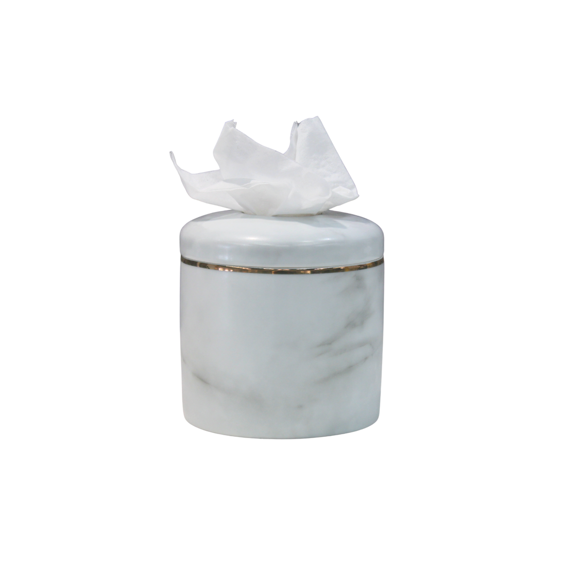 The Willow Tissue Vessel,Gray And White Marble