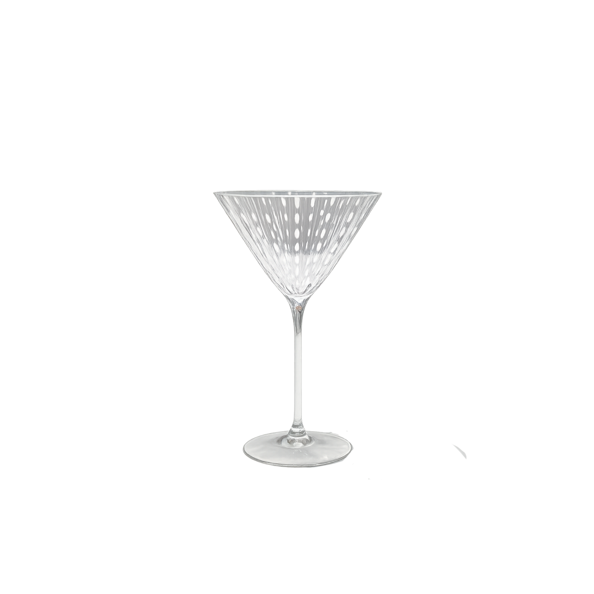 Portofino White Dot Martini Glass Clear