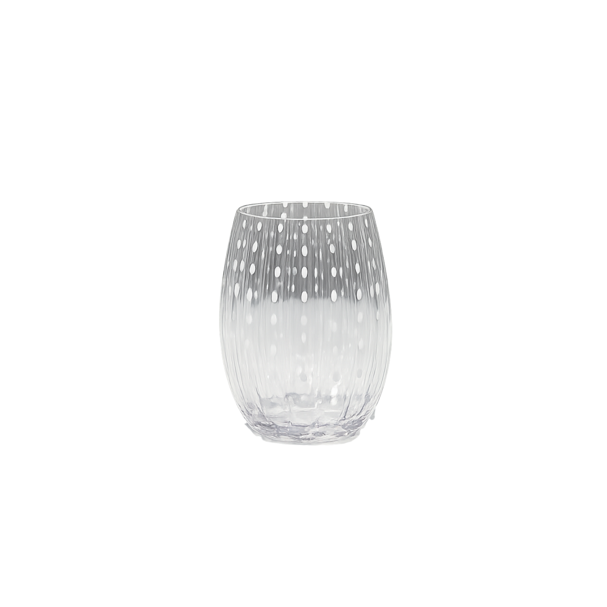 White Dots Stemless Glass