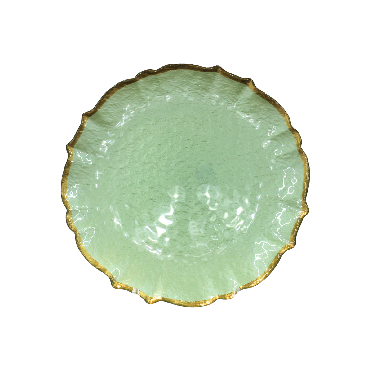 Baroque Glass Pistachio Service Plate/Charger