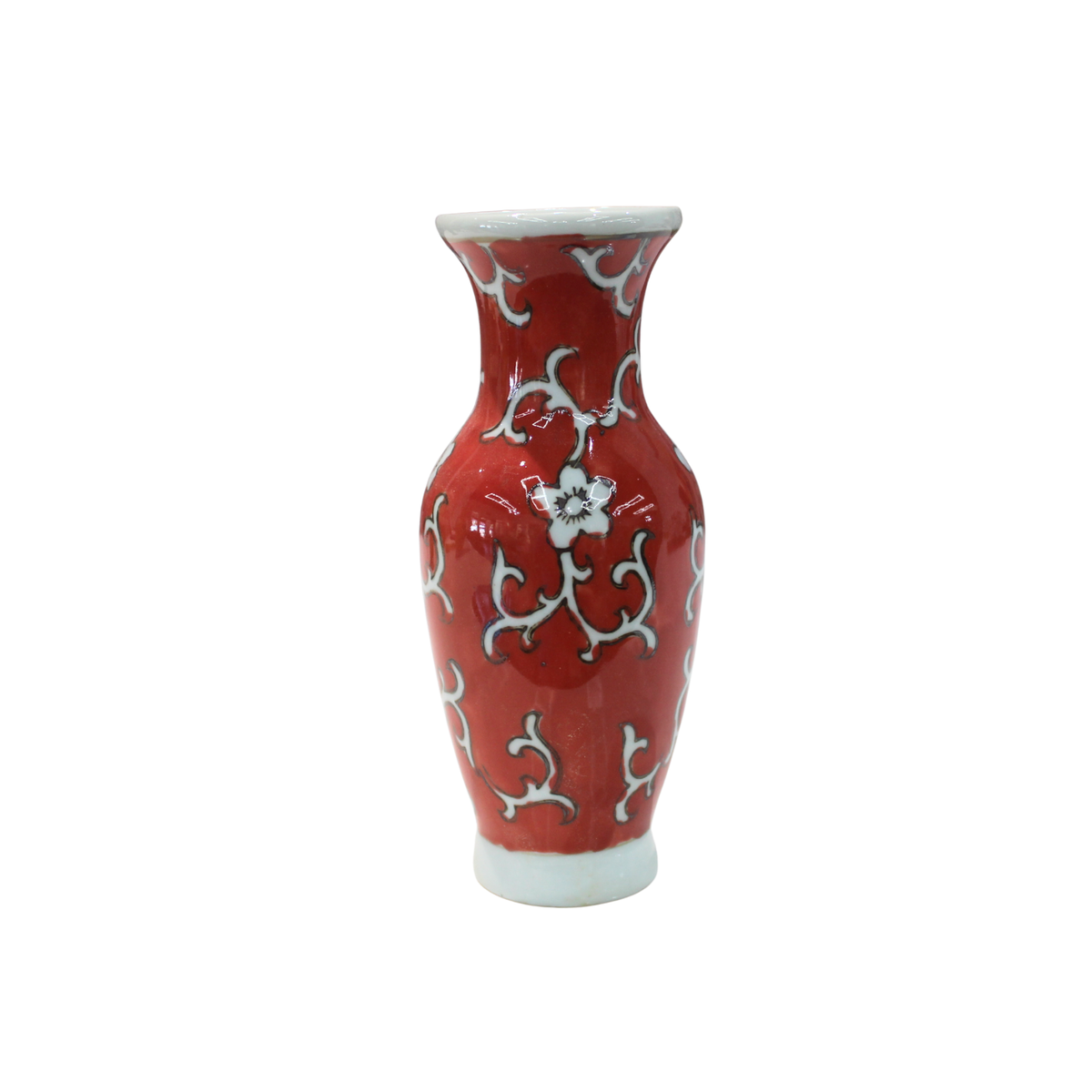 Slender Floral Vase Red 7"