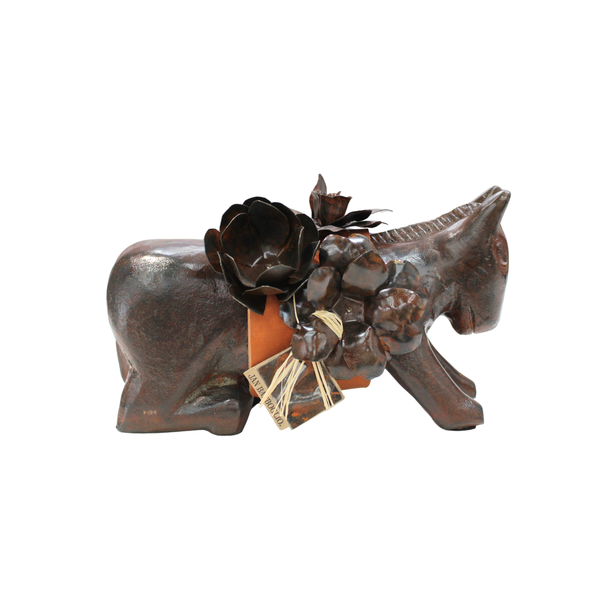 Mini Burro D'flores - Iron Burro W/Leather Saddle