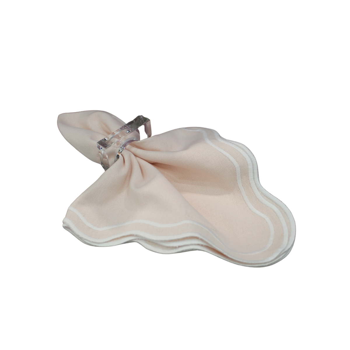 Wavy Lane-Blush Embroidered Napkin