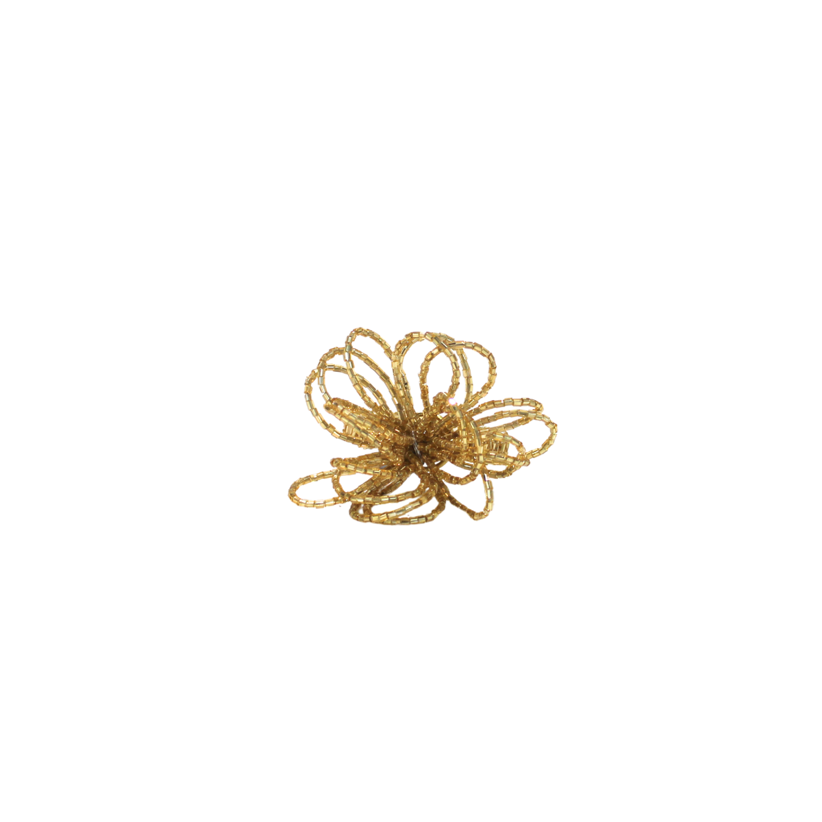 Gold Beaded Flower Napkin Ring