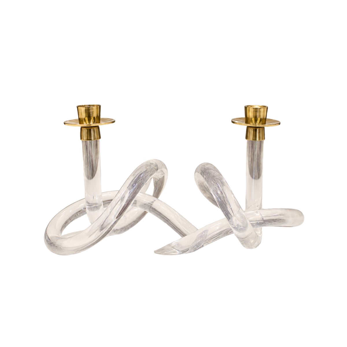 Acrylic Knot Candle Holder S/2