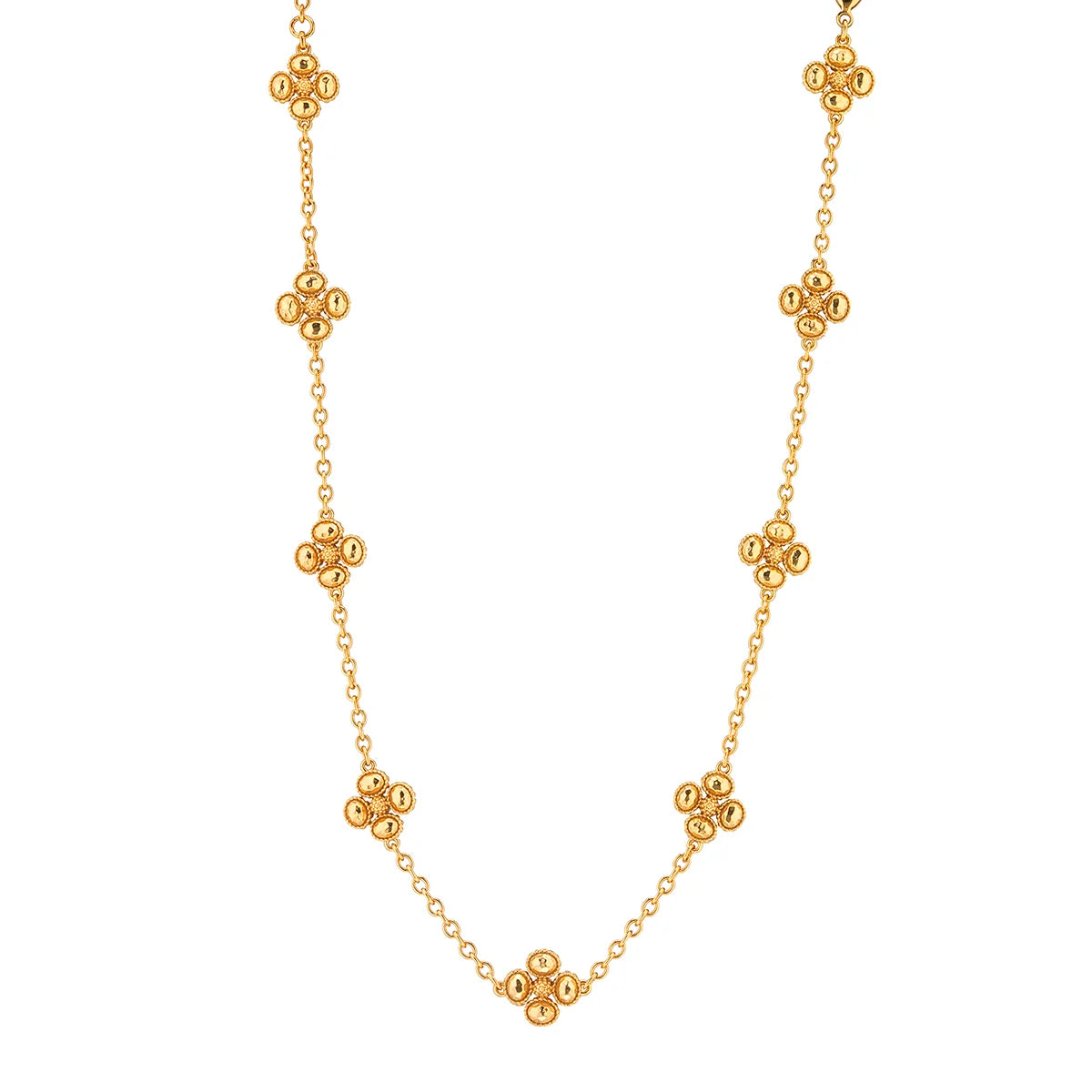 Berry Clover Double Sided Necklace 16-18" Gold