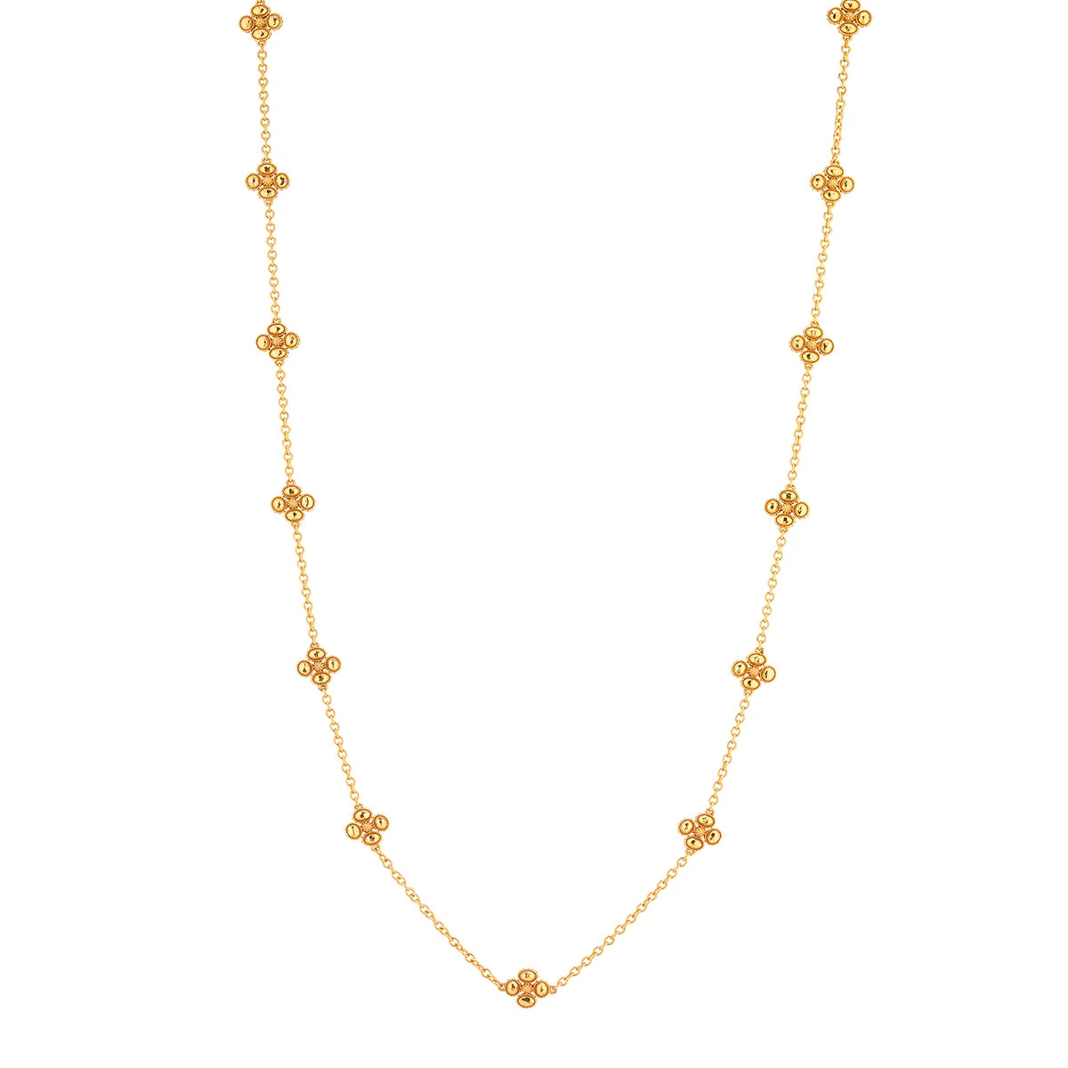 Berry Clover Double Sided Necklace 34" Gold