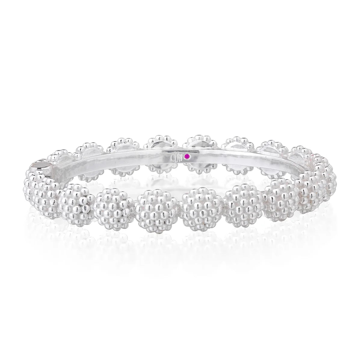 Berry Eternity Hinged Bangle S/M Silver