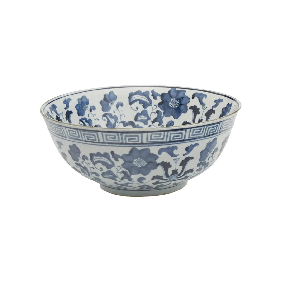 Blue and White Lotus Flower Bowl Large