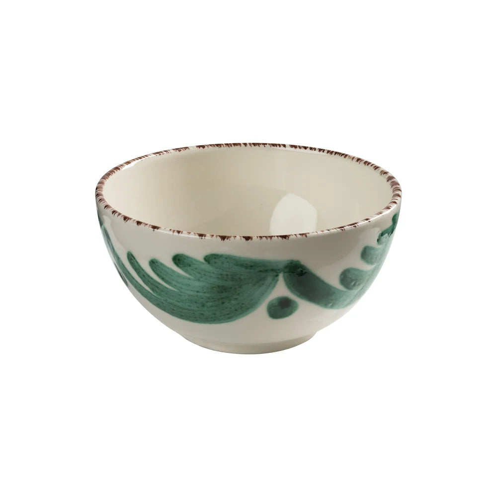 Bowl Soup Green/White Palm Bowl