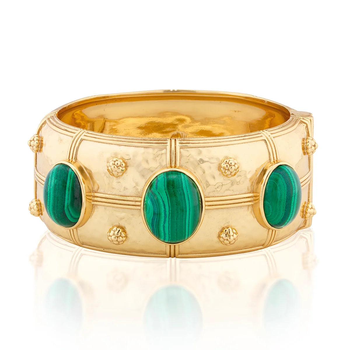 Cleopatra Grande Hinged Bracelet - Malachite