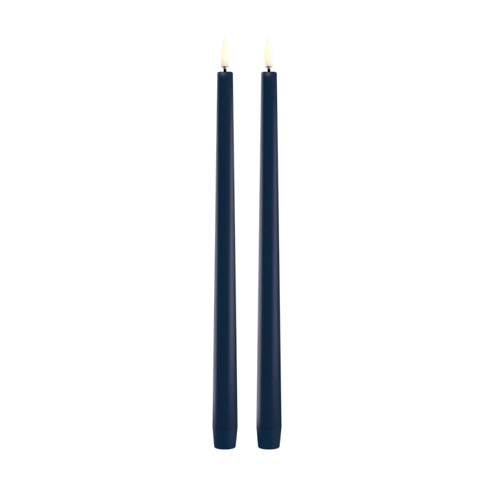 LED Slim Taper Candle, Dark Blue Smooth