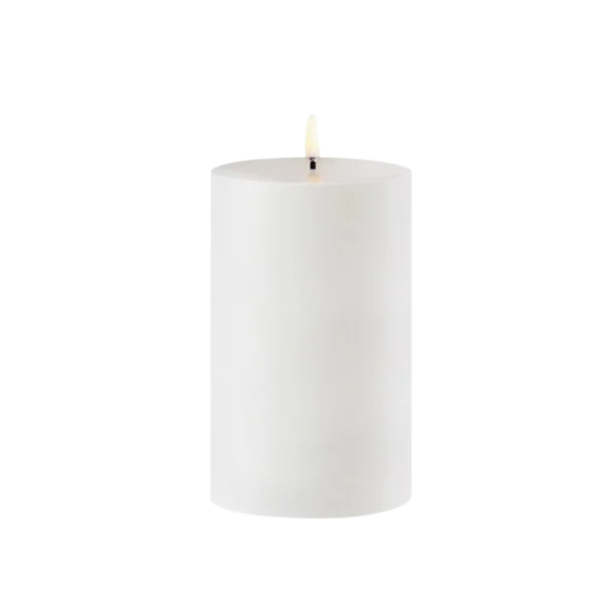 Outdoor LED Pillar Candle, Nordic White
